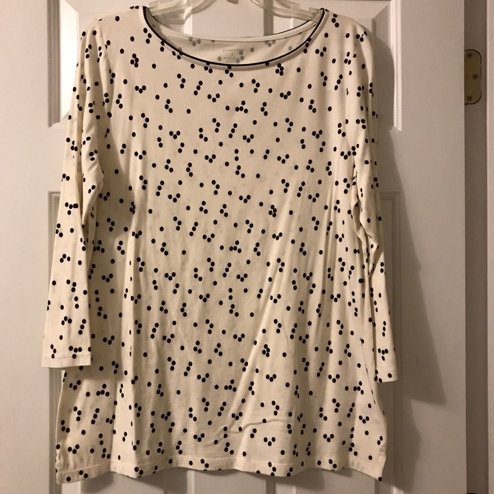 Women’s lands end large crop sleeve T-shirt